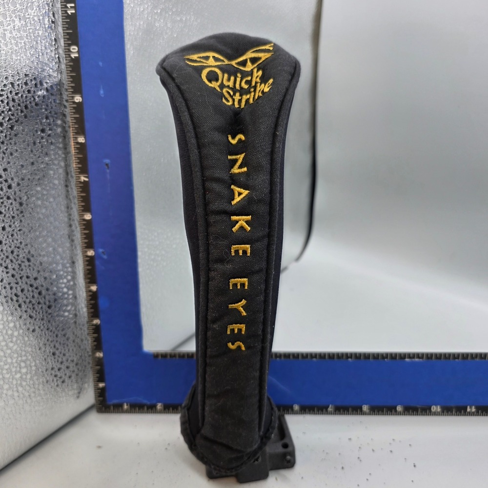 Snake Eyes Quick Strike Golf Headcover Black Gold 22 Degree Hybrid Utility Cover